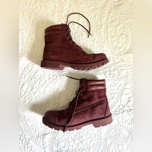 Timberland Women’s Wine/Burgundy Lace-Up Work Boots